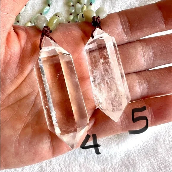 DT Power Quartz + Aquamarine Mala Pendant Necklace - Picture 4 of 8